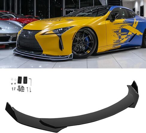x xotic tech Front Bumper Lip Chin Spoiler Splitter Diffuser Guard Wing Protector Trim Car Body Kit, Compatible with Lexus is ES (Gloss Black) 3pcs in Saudi Arabia