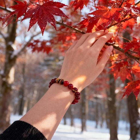 Beaded Stretch Bracelets for Women Agate Tiger Eye Stone Bracelet for Inner Strength Handmade Natural Crystal Beads Jewelry in Saudi Arabia