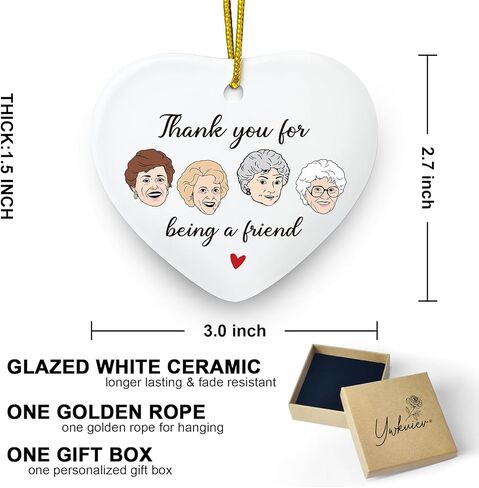 Friend Gifts for Women, Golden and Girls Merchandise Ornament Heart Keepsake Sign, Friendship Thank You Birthday Gift for Best Friends Sisters Bestie BFF, Thank You for Being A Friend in Kuwait