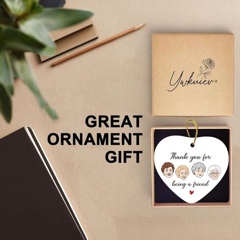 Friend Gifts for Women, Golden and Girls Merchandise Ornament Heart Keepsake Sign, Friendship Thank You Birthday Gift for Best Friends Sisters Bestie BFF, Thank You for Being A Friend in Kuwait