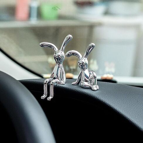 Generic Cute Eco-Friendly Plastic Cartoon Long Eared Rabbit 3D Hanging Ornament Car Interior Decoration Rabbit Decorative Ornaments Home Furnishings(02) in Saudi Arabia