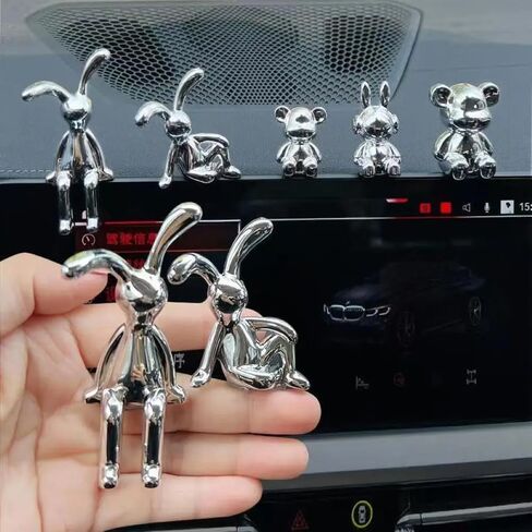 Generic Cute Eco-Friendly Plastic Cartoon Long Eared Rabbit 3D Hanging Ornament Car Interior Decoration Rabbit Decorative Ornaments Home Furnishings(02) in Saudi Arabia