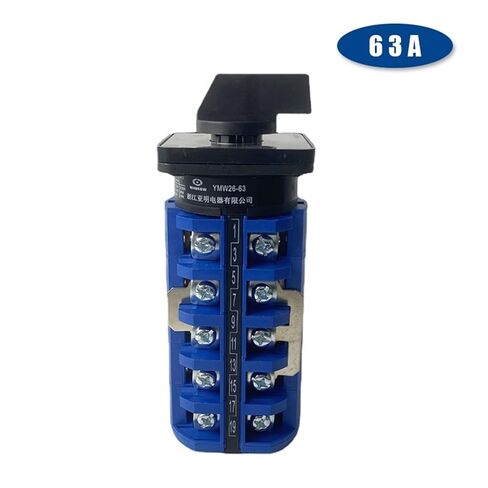 مفتاح كاميرا ستار 5 أقطاب 3 مواضع LW26-63/5 0-Y-D 63A 20 محطة تبديل مفاتيح دوارة اتصال فضي in Kuwait