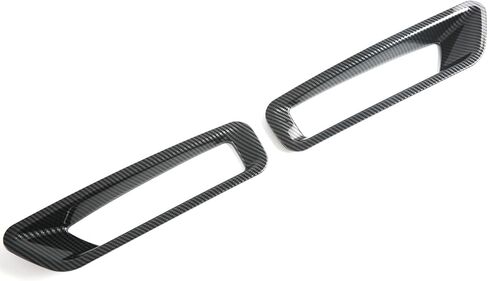 لنيسان فرونتير 2022-2024 ألياف الكربون الأسود الجبهة الضباب ضوء المصباح غطاء الكسوة 2 قطعة اكسسوارات السيارات in Kuwait