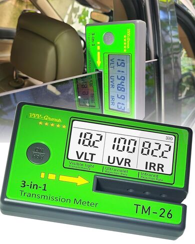 Tint Meter TM-26 for side Car Window/Film Glass Transmission Reader/Tester Checker Measure Enforcer Gauge for Cars UV/IR Rejection Rate Best Professional Spectrum Tester in Kuwait