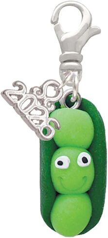 مجوهرات ديلايت فيمو كلاي ثلاث بازلاء في جراب - مشبك مطلي بالفضة على سحر مع ميني 2026 in Kuwait