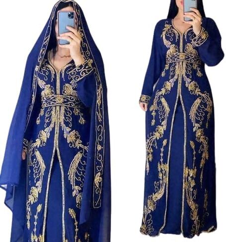 Abaya Dress for Women Muslim Dubai Sadui Moroccan Kaftan Fancy Abaya Cocktail Dress Women Kaftan Long Wedding Party Dress in Saudi Arabia