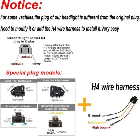 4 قطع مصابيح أمامية LED مقاس 4 × 6 بوصة متوافقة مع شيفروليه تشيفي C4500 C5500 كودياك، شعاع مستطيل مختوم DRL ضوء إشارة الانعطاف استبدال H4651 H4652 H4656 H4666 H6545 H4668 H4642 Light in Kuwait