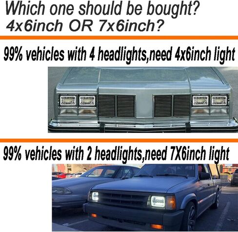 4 قطع مصابيح أمامية LED مقاس 4 × 6 بوصة متوافقة مع شيفروليه تشيفي C4500 C5500 كودياك، شعاع مستطيل مختوم DRL ضوء إشارة الانعطاف استبدال H4651 H4652 H4656 H4666 H6545 H4668 H4642 Light in Kuwait