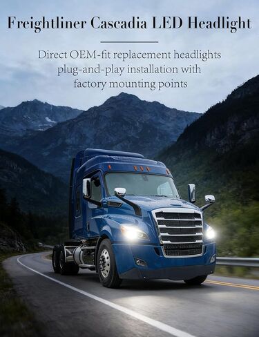 استبدال المصباح الأمامي لـ Freightliner Cascadia 2018 2019 2020 2021 2022 2023 2024 Freightliner Cascadia المصابيح الأمامية Cascadia LED للمصابيح الأمامية (الجبهة اليمنى) in Saudi Arabia