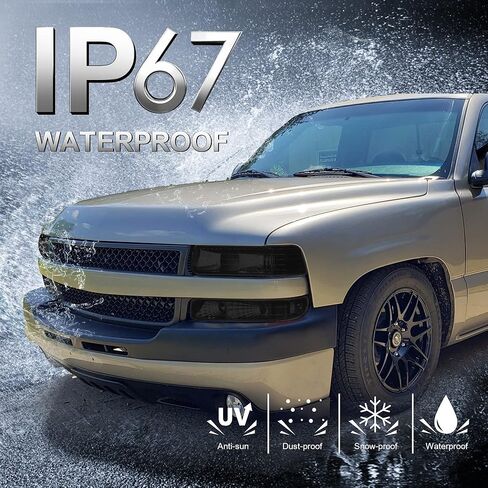MOSTPLUS Headlight Assembly Compatible with 1999-2002 Chevrolet Silverado 1500 2500 2000-2006 Suburban 1500 2500 Tahoe Front Lamp with Black Housing/Smoke Tinted Lens/Clear Reflector in Saudi Arabia