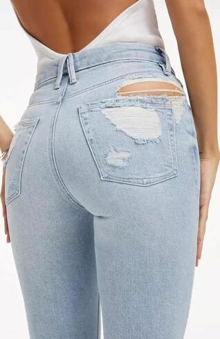 Good American Good Legs Ripped Crop Skinny Jeans in Indigo Size 6/28, Blue in Saudi Arabia