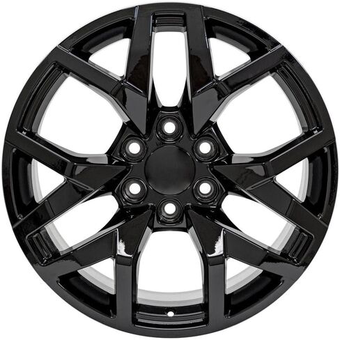 إطارات وإطارات OE Wheels CV66 مقاس 20 بوصة تناسب Suburban 1500 Z71 Style 6x139.7 20x9 أسود لامع - هولاندر 14076 - TerraMax RT 275/55-20 (مجموعة من 4) in Saudi Arabia