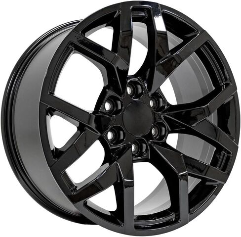 إطارات وإطارات OE Wheels CV66 مقاس 20 بوصة تناسب Suburban 1500 Z71 Style 6x139.7 20x9 أسود لامع - هولاندر 14076 - TerraMax RT 275/55-20 (مجموعة من 4) in Saudi Arabia
