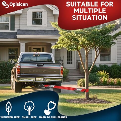 Tow Strap with Hooks 2 Inch x 20 Foot - 15,216 lbs Breaking Strength Emergency Heavy Duty Capacity Tow Rope Forged Steel Hooks for Car Truck Jeep ATV SUV, Roadside Recovery (Red, 2" x 20') in Kuwait