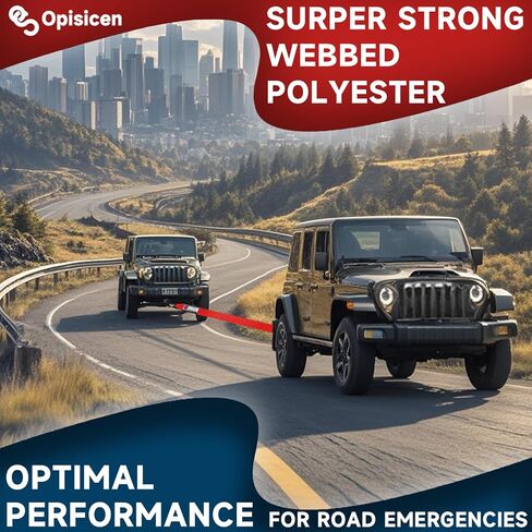 Tow Strap with Hooks 2 Inch x 20 Foot - 15,216 lbs Breaking Strength Emergency Heavy Duty Capacity Tow Rope Forged Steel Hooks for Car Truck Jeep ATV SUV, Roadside Recovery (Red, 2" x 20') in Kuwait