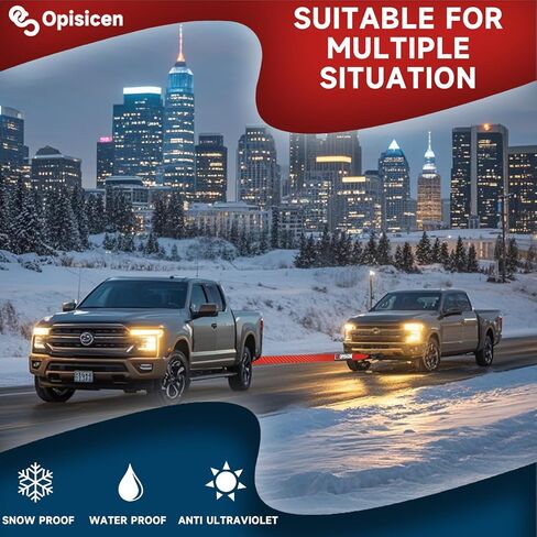 Tow Strap with Hooks 2 Inch x 20 Foot - 15,216 lbs Breaking Strength Emergency Heavy Duty Capacity Tow Rope Forged Steel Hooks for Car Truck Jeep ATV SUV, Roadside Recovery (Red, 2" x 20') in Kuwait