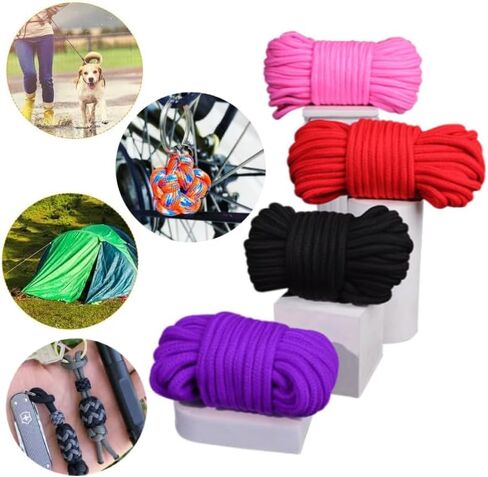 4 Roll Cotton Rope, BetterJonny 32 Feet / 10 m Soft Cotton Rope,Multipurpose Long Soft Braided Craft String for Wall Hanging, Plant Hangers, Knitting, DIY in Saudi Arabia