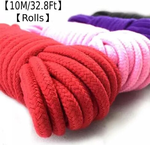 4 Roll Cotton Rope, BetterJonny 32 Feet / 10 m Soft Cotton Rope,Multipurpose Long Soft Braided Craft String for Wall Hanging, Plant Hangers, Knitting, DIY in Saudi Arabia