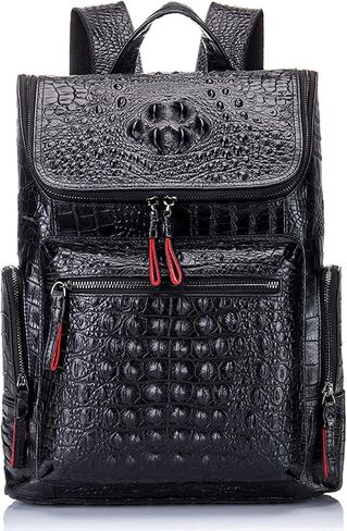 Croc Design Men's Leather Backpack | Stylish | FR Fashion Co. in Saudi Arabia