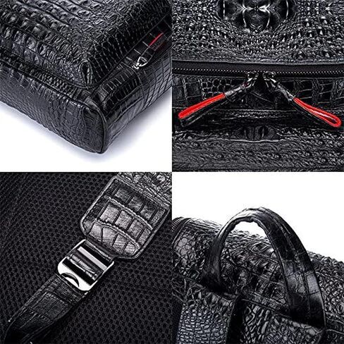 Croc Design Men's Leather Backpack | Stylish | FR Fashion Co. in Saudi Arabia