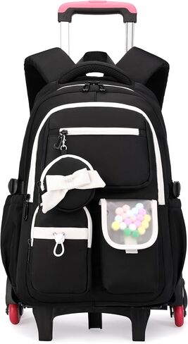 Rolling Backpack for Girls Kids Backpack with Wheels Cute Girls Trolley Bags Rolling School Bag for Elementary Middle in Saudi Arabia