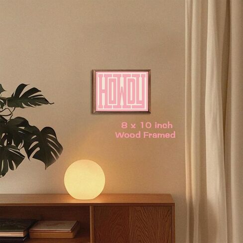 SEHSUVC الوردي HOWDY الغربية قماش جدار الفن، خمر مزرعة مزرعة رعاة البقر جدار ديكور، الخشب مؤطرة لطيف كوكيت Preppy الفتيات الجمالية غرفة ديكور الهدايا لغرفة النوم غرفة المعيشة ديكور المنزل 8x10 بوصة in Kuwait