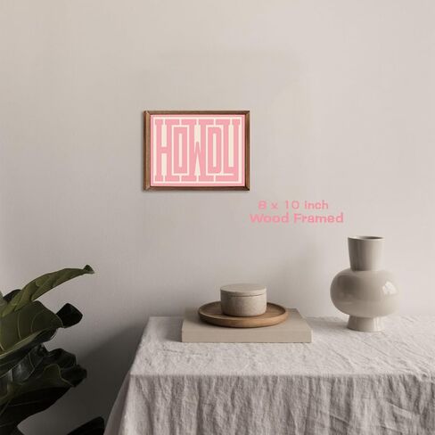 SEHSUVC الوردي HOWDY الغربية قماش جدار الفن، خمر مزرعة مزرعة رعاة البقر جدار ديكور، الخشب مؤطرة لطيف كوكيت Preppy الفتيات الجمالية غرفة ديكور الهدايا لغرفة النوم غرفة المعيشة ديكور المنزل 8x10 بوصة in Kuwait