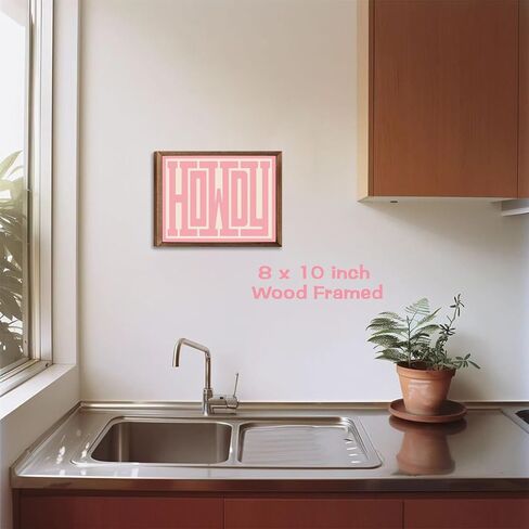 SEHSUVC الوردي HOWDY الغربية قماش جدار الفن، خمر مزرعة مزرعة رعاة البقر جدار ديكور، الخشب مؤطرة لطيف كوكيت Preppy الفتيات الجمالية غرفة ديكور الهدايا لغرفة النوم غرفة المعيشة ديكور المنزل 8x10 بوصة in Kuwait