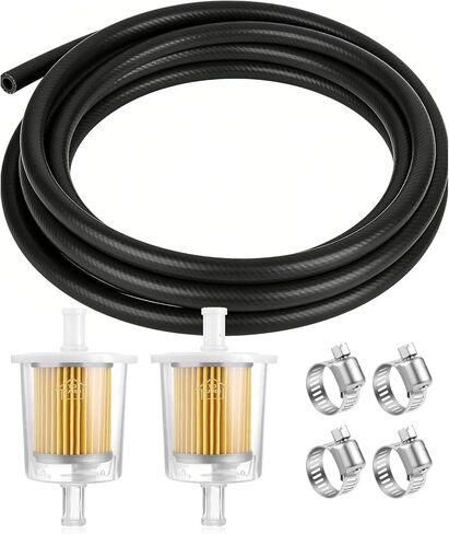 3/8Inch (10MM) ID Fuel Line kits,6Ft Fuel Line&2Pcs Gas Inline Fuel Filter Fits 3/8inch&4 Pcs Mini Adjustable Fuel Hose Clamps for Motorcycles,ATV,Lawn Mowers,Small Tractors Garden Tillers in Kuwait