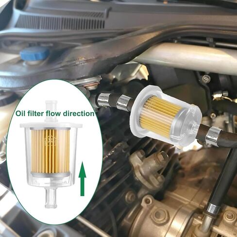 3/8Inch (10MM) ID Fuel Line kits,6Ft Fuel Line&2Pcs Gas Inline Fuel Filter Fits 3/8inch&4 Pcs Mini Adjustable Fuel Hose Clamps for Motorcycles,ATV,Lawn Mowers,Small Tractors Garden Tillers in Kuwait