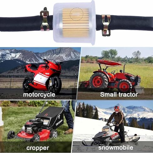 3/8Inch (10MM) ID Fuel Line kits,6Ft Fuel Line&2Pcs Gas Inline Fuel Filter Fits 3/8inch&4 Pcs Mini Adjustable Fuel Hose Clamps for Motorcycles,ATV,Lawn Mowers,Small Tractors Garden Tillers in Kuwait