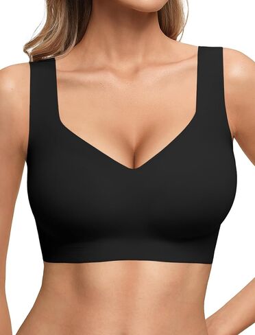 Bras for Women No Underwire Seamless Pullover Bras Wireless Full Coverage T Shirt Bralettes Wide Straps Sleep Everyday Bra in Saudi Arabia