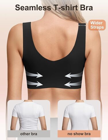 Bras for Women No Underwire Seamless Pullover Bras Wireless Full Coverage T Shirt Bralettes Wide Straps Sleep Everyday Bra in Saudi Arabia