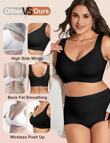 Bras for Women No Underwire Seamless Pullover Bras Wireless Full Coverage T Shirt Bralettes Wide Straps Sleep Everyday Bra in Saudi Arabia