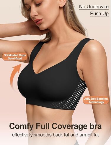 Bras for Women No Underwire Seamless Pullover Bras Wireless Full Coverage T Shirt Bralettes Wide Straps Sleep Everyday Bra in Saudi Arabia