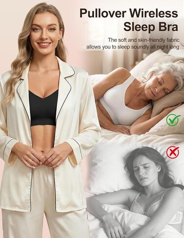 Bras for Women No Underwire Seamless Pullover Bras Wireless Full Coverage T Shirt Bralettes Wide Straps Sleep Everyday Bra in Saudi Arabia