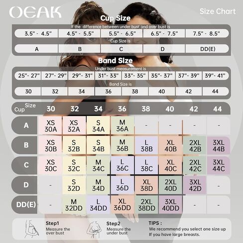 OEAK Womens Wireless Jelly Bra Plus Size Seamless Deep V Bras Nude+Semolina L in Saudi Arabia