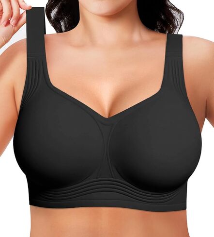 Bras for Women Jelly Wireless Supportive Seamless Full Coverage Push Up No Underwire Comfort Plus Size for Older Women in Kuwait