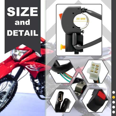 Dirt Bike Kill Switch – Compatible with Hawk 250 – Right Handlebar Ignition On/Off, Starter Start/Stop Button Replacement in Kuwait