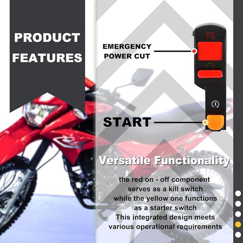 Dirt Bike Kill Switch – Compatible with Hawk 250 – Right Handlebar Ignition On/Off, Starter Start/Stop Button Replacement in Kuwait