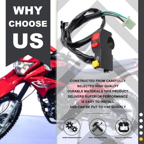 Dirt Bike Kill Switch – Compatible with Hawk 250 – Right Handlebar Ignition On/Off, Starter Start/Stop Button Replacement in Kuwait