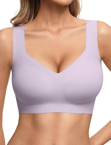 Bras for Women No Underwire Seamless Pullover Bras Wireless Full Coverage T Shirt Bralettes Wide Straps Sleep Everyday Bra in Saudi Arabia