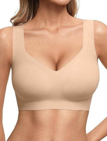 Bras for Women No Underwire Seamless Pullover Bras Wireless Full Coverage T Shirt Bralettes Wide Straps Sleep Everyday Bra in Saudi Arabia
