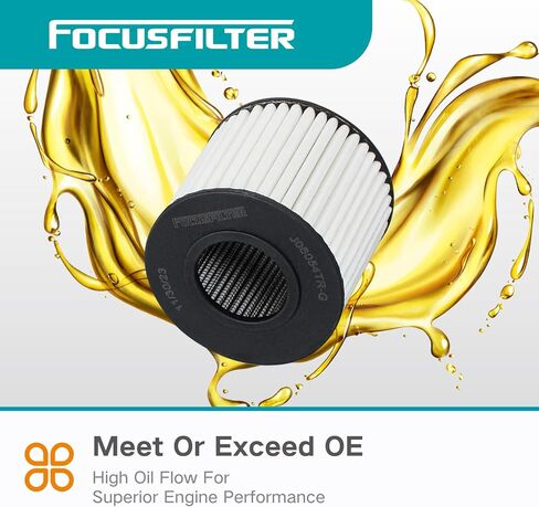 فلتر زيت من فئة OEM FOCUSFILTER 57064XP، حماية 20 ألف ميل، متوافق مع Toyota Prius، C-HR، Corolla، Matrix، Lexus CT200h، Scion iM، Pontiac Vibe والمزيد، يستبدل 04152-YZZA6، 04152-37010 in Saudi Arabia