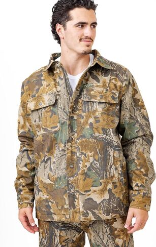Realtree Camo Farm Hand Men's Insulated Canvas Duck Work Hunting Jacket in Saudi Arabia