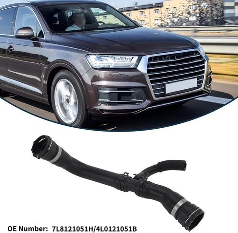 Radiator Hose Heater Hose No.7L8121051H for Audi Q7 3.0L 2011-2015 Rubber Downpipe Black 1 Pc in Saudi Arabia