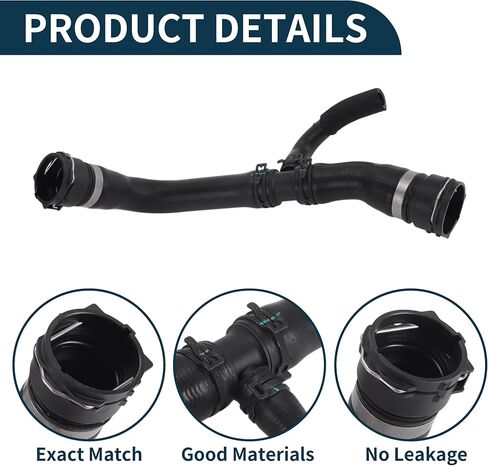 Radiator Hose Heater Hose No.7L8121051H for Audi Q7 3.0L 2011-2015 Rubber Downpipe Black 1 Pc in Saudi Arabia
