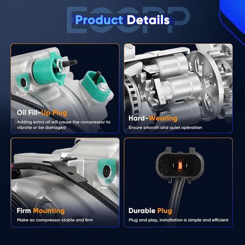 ECCPP AC Compressor 2013-2018 for Hyundai Santa Fe for Kia Sorento 3.3L AC Compressor with Clutch Rapid Cooling in Saudi Arabia