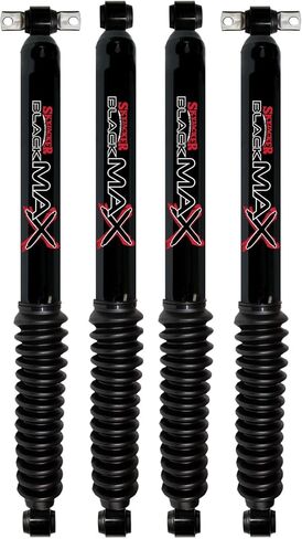 Set of Black Max Series Front & Rear Hydraulic Action Shocks fits 1988 1998 K1500 Pickup 4WD with 0-2.5" Front & 0-2" Rear Lift | Multi-Stage Valving | Durable Gloss Black Finish in Saudi Arabia